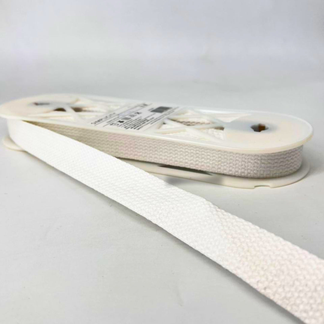 HUINCHA MOCHILA ALGODON BLANCO 25.4 MM - 9.1 MTS