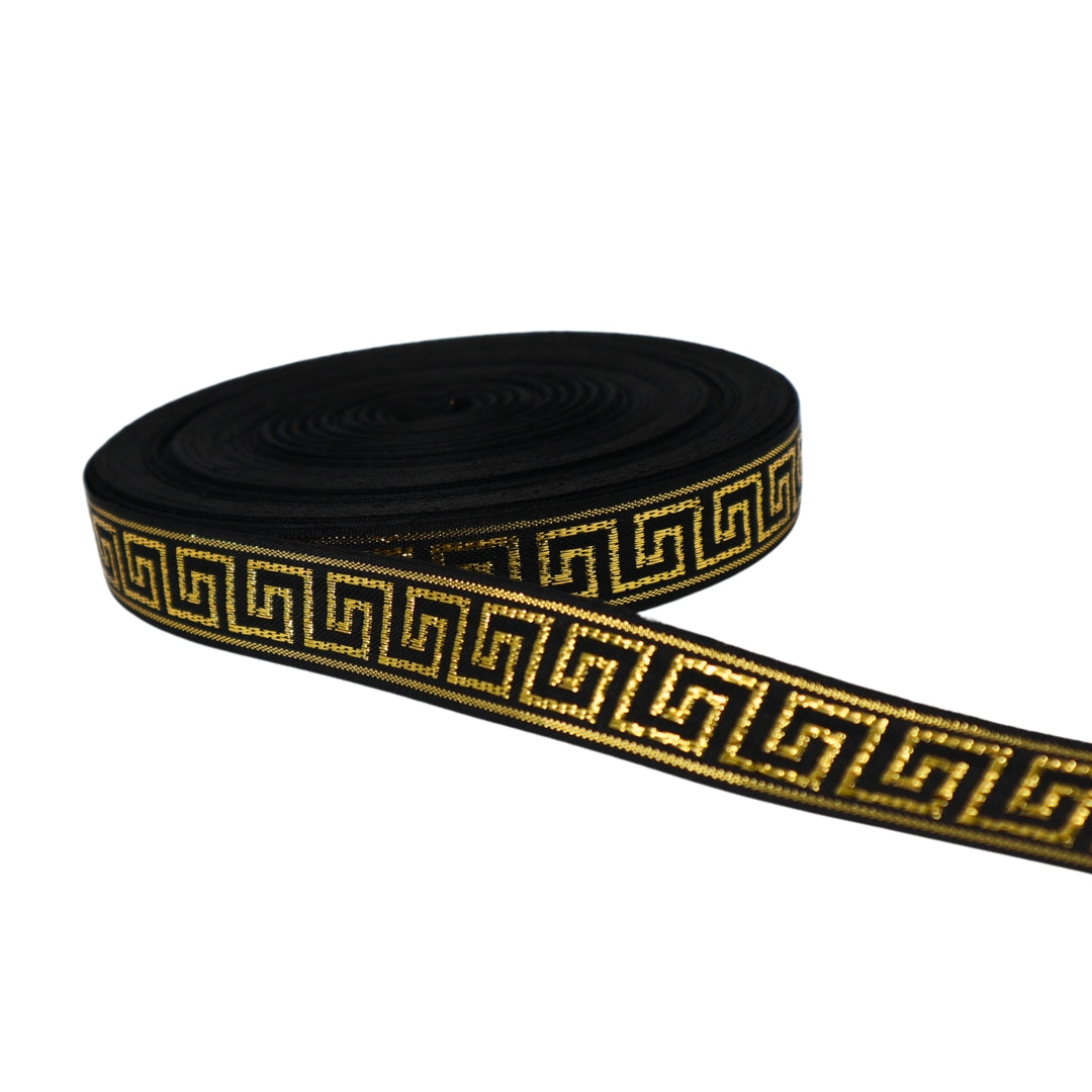 CINTA VICTORIA LUREX NEGRO/DORADO - 25MM / 50MTS