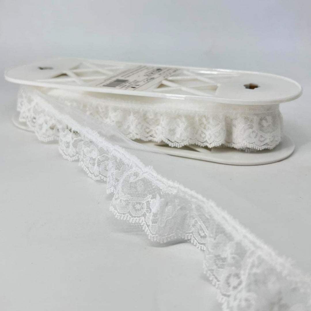 ENCAJE TULL RECOGIDO BLANCO - 41.27 MM 10.97 MTS 1862510030