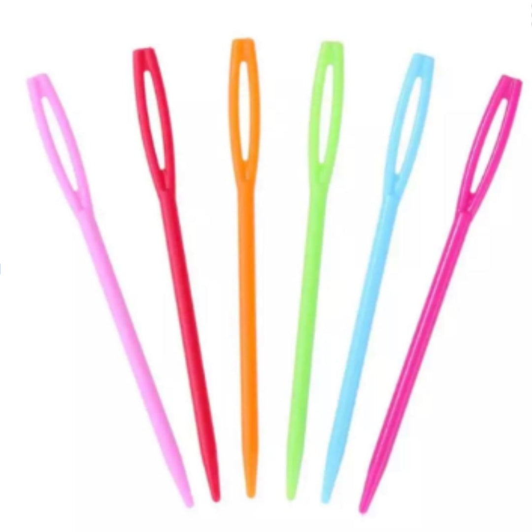 AGUJAS LANA PLASTICAS SET DE 4 UNID.