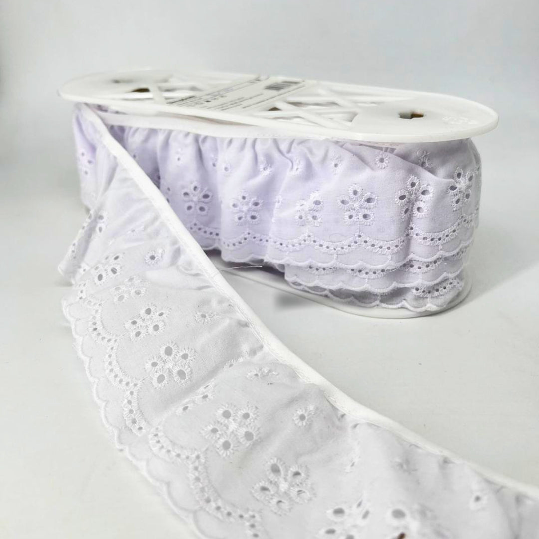 BRODERIE RECOGIDO BLANCO - 69.85 MM 9.14 MTS 1862464030