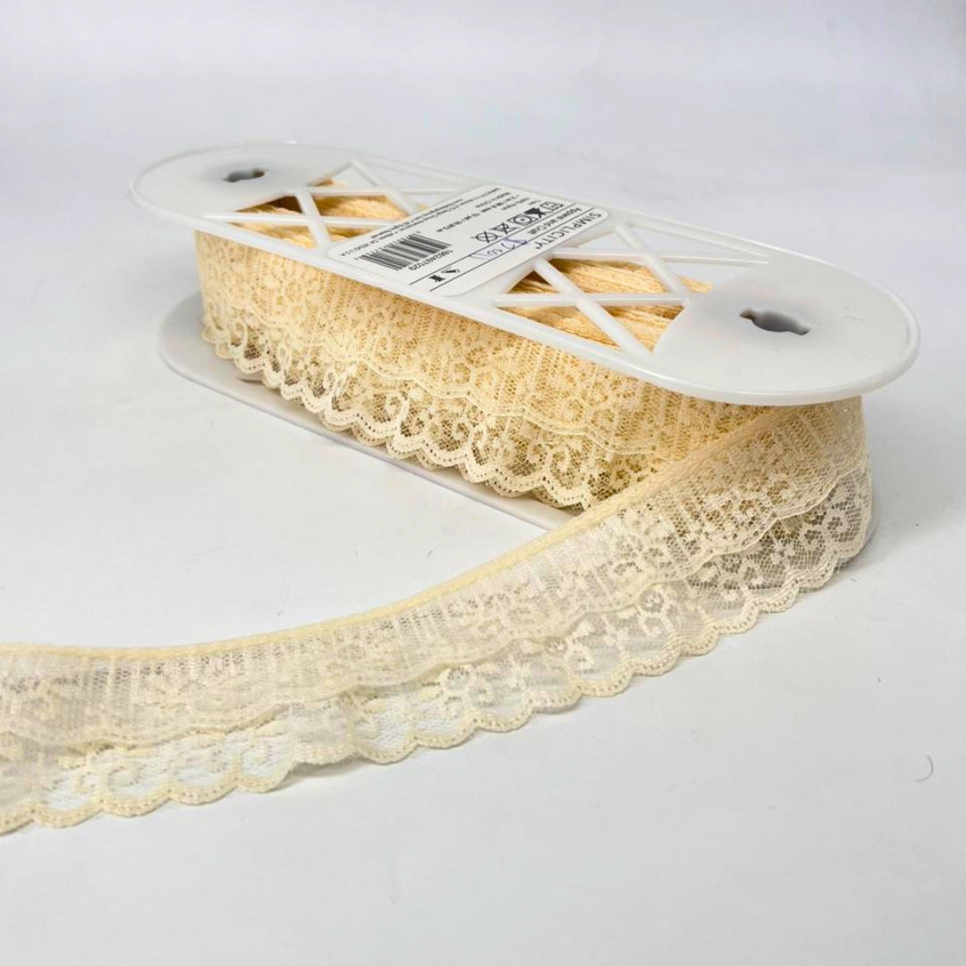 ENCAJE DOBLE CRUDO - 31.75 MM 10.97 MTS 1861306030