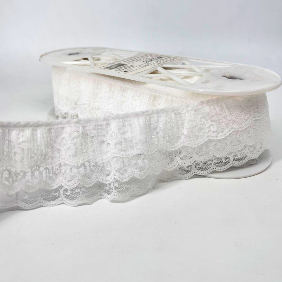 ENCAJE TULL RECOGIDO BLANCO - 41.27 MM 10.97 MTS 1862510030