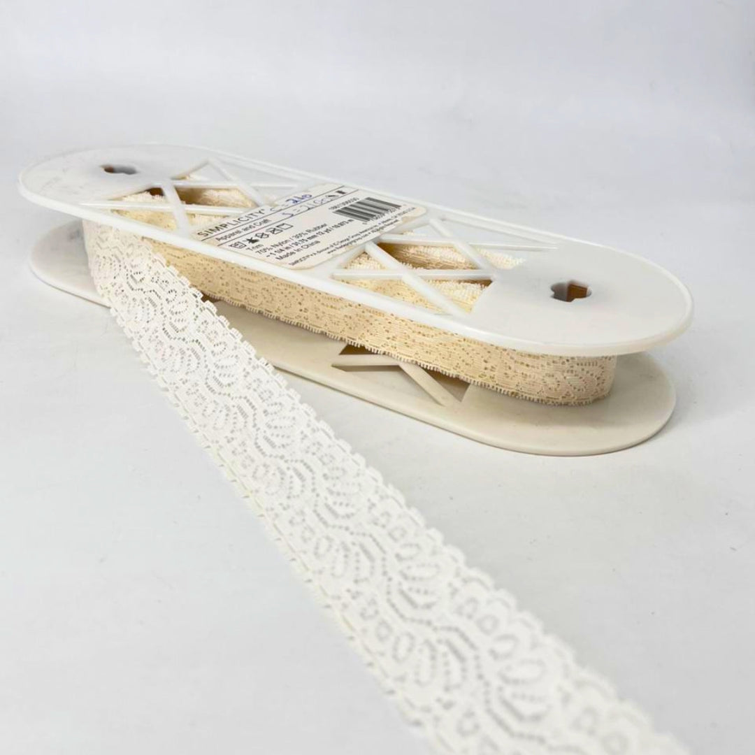 ENCAJE ELASTICADO BLANCO - 69.85 MM 9.14 MTS 1862464030