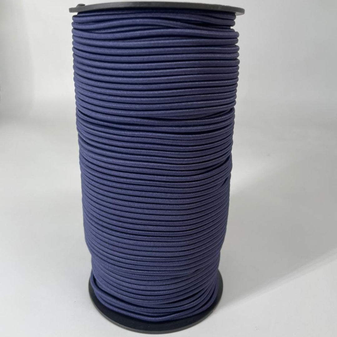 CORDON ELASTICADO REDONDO AZUL MARINO ROLLO 100 MTS