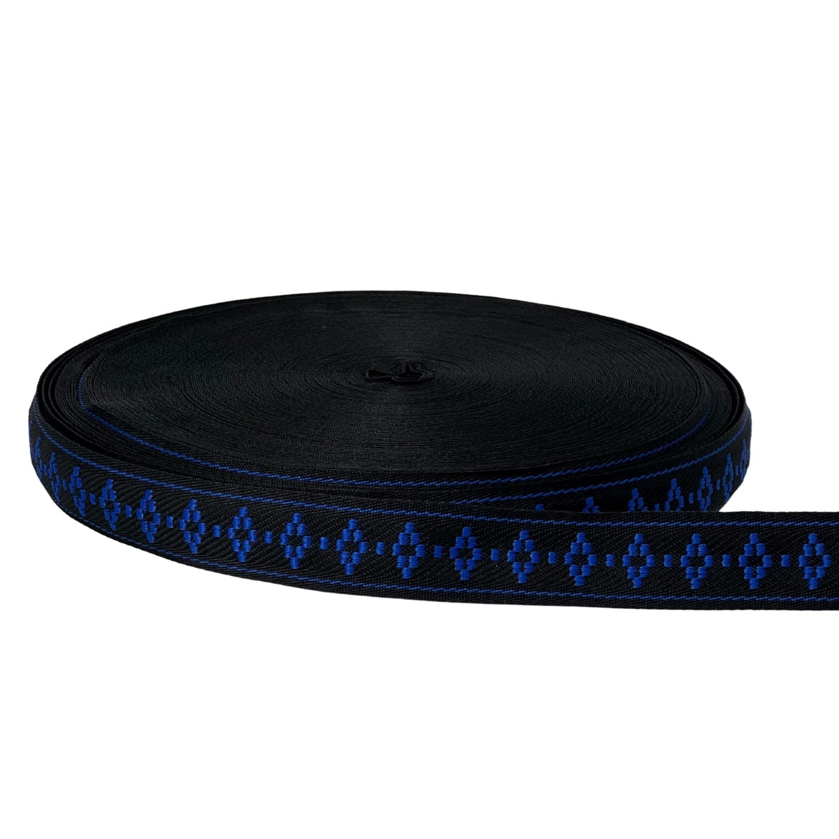 CINTA ETNICA NEGRO/AZUL / 25MM / 50MTS